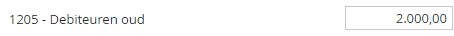 Openingsbalans - rekening 1205