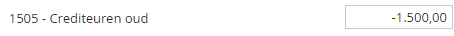 Openingsbalans - rekening 1505